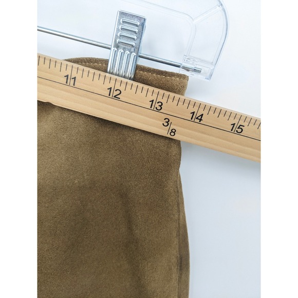 Banana Republic Genuine Leather Skirt Womens 6 Tan Suede Button Front Western - Picture 8 of 9
